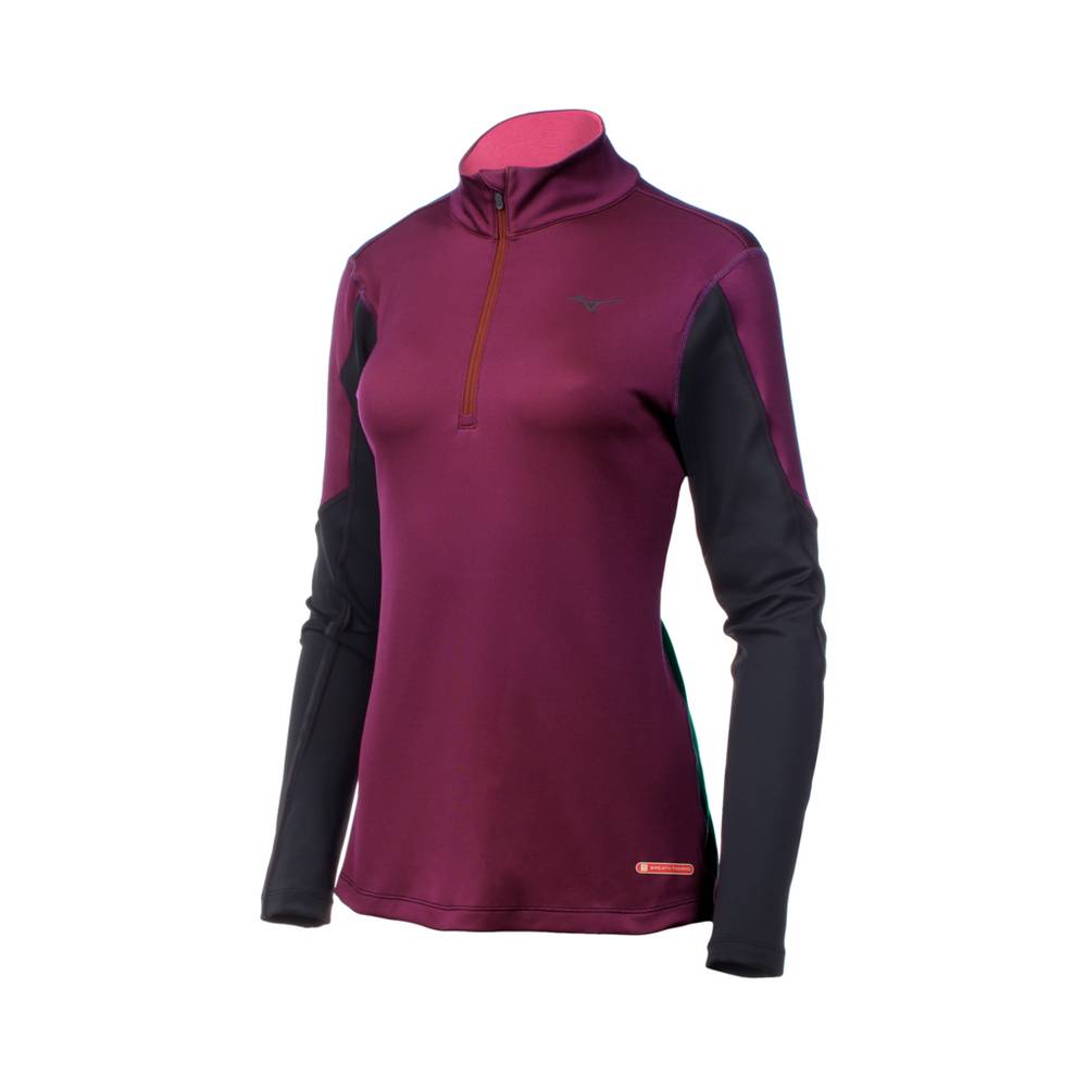 Base Layer Mizuno Breath Thermo® Half Cerniera Donna - Viola/Nere - 59760-ESVU